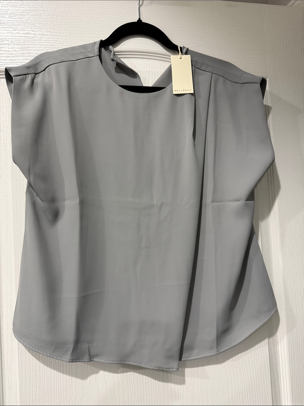 MELLODAY Light Grey Cap Sleeve Blouse
